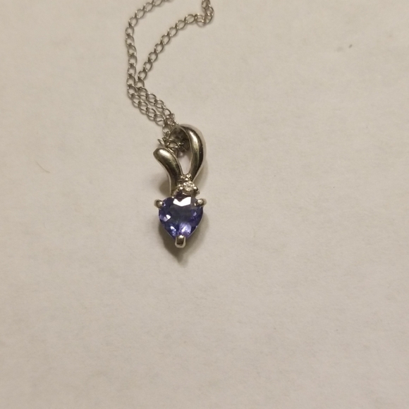 **SOLD TANZANITE 💜 DIAMOND PLATINUM NECKLACE - Picture 5 of 7